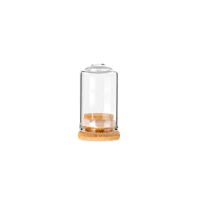 REALWAY (300PACK) 0.8 Ounce 25ml  Cloche Dome Display Glass Jar with Bamboo Lid