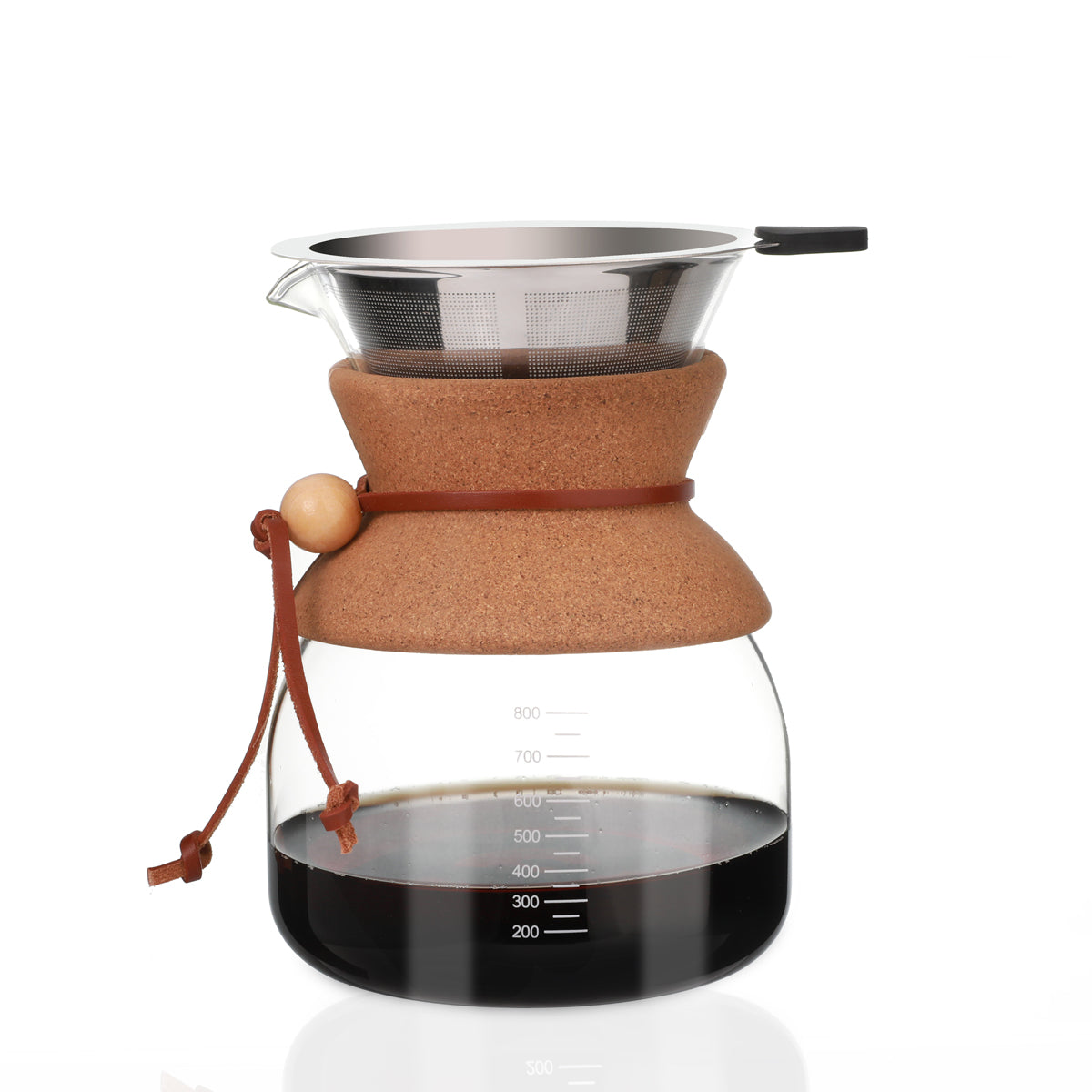 Pour Over GLASS Coffee Maker with New Cork Collar 26.6 OZ/ 800 ML